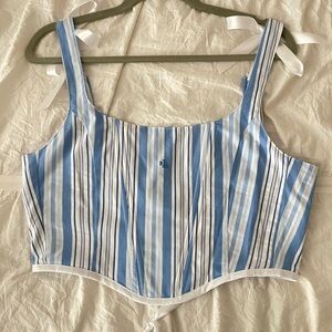 Ralph Lauren Striped Blue and White Corset Custom Sewn